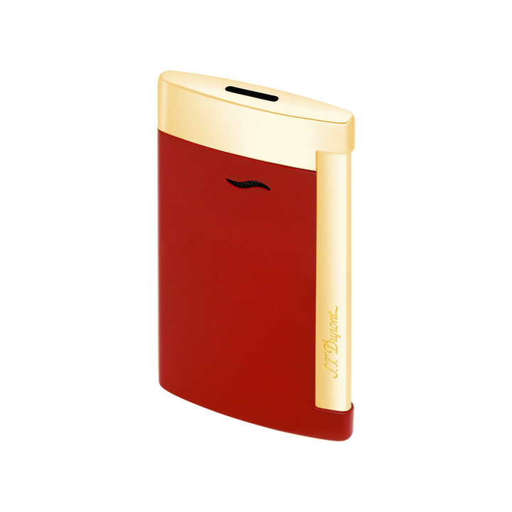 S.T Dupont Slim 7 Red Lacquer &amp; Gold Trim Cigar Lighter