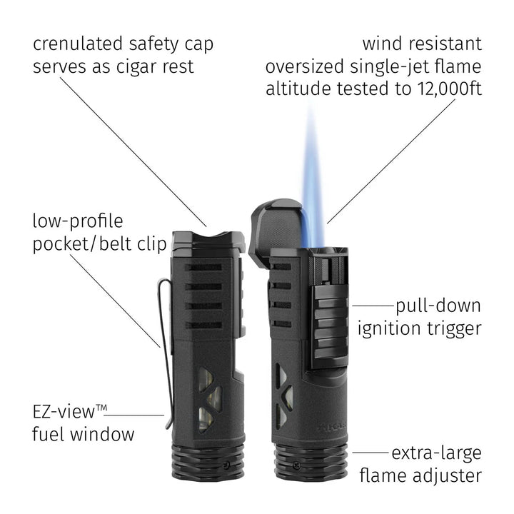 Xikar Tactical 1 Cigar Lighter Gunmetal &amp; Black