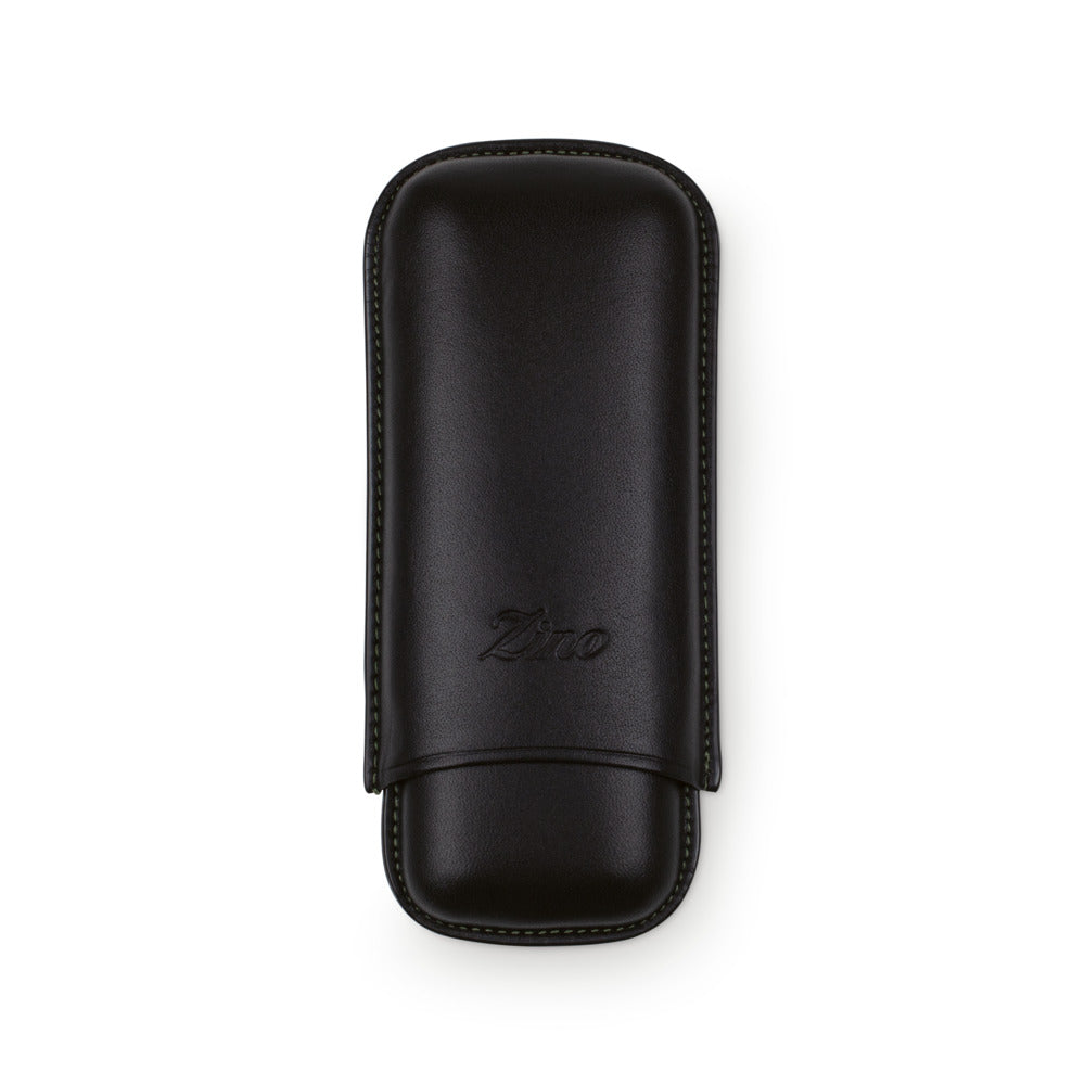 Zino Cigar Case R-2 Finger Leather - Black & Mint