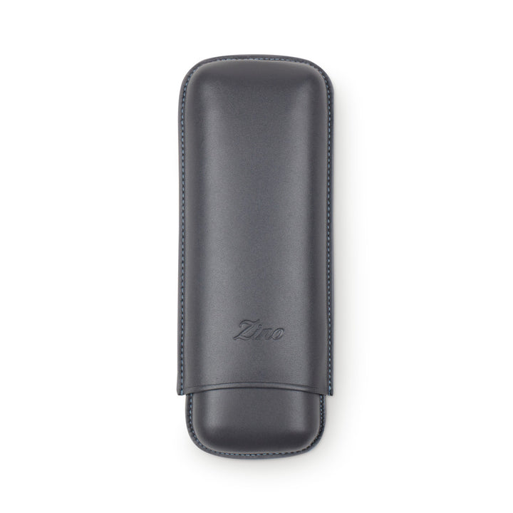 Zino Cigar Case XL-2 Finger Leather - Grey &amp; Cyan
