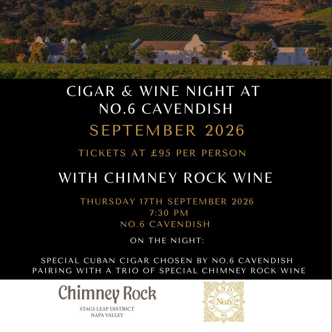Cigar &amp; Wine Night at No.6 Cavendish - September 2026