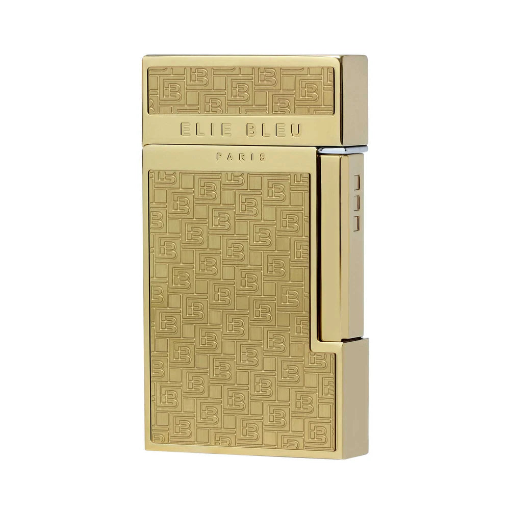 Elie Bleu J-14 Cigar Jet Flame Lighter "EB all over" Gold