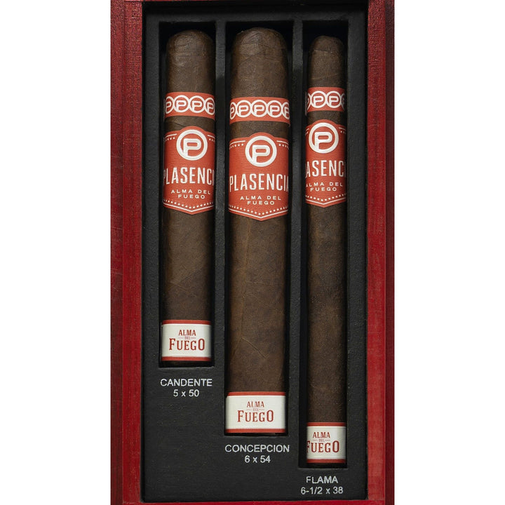  Plasencia Alma Del Fuego Robusto, Toro &amp; Panatela. Gift Box 3 cigars