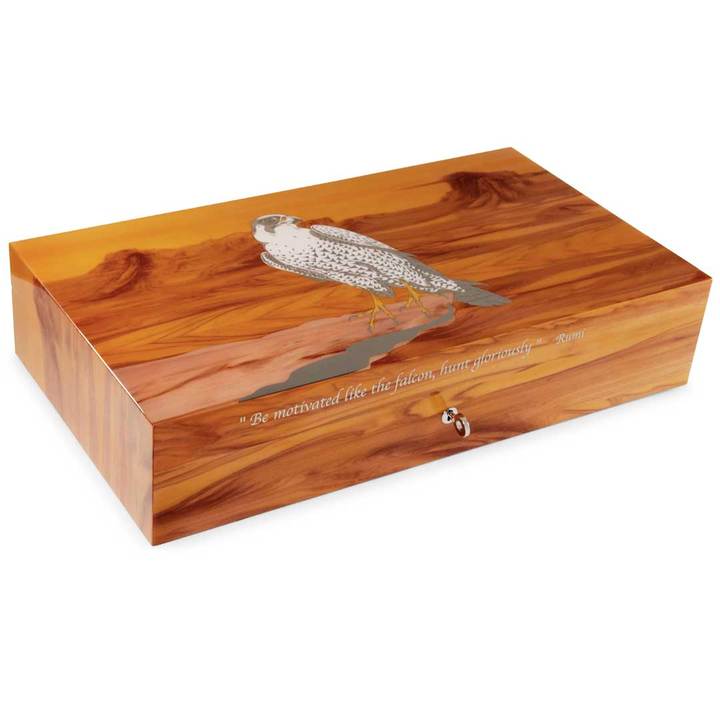 Elie Bleu Wooden Cigar Humidor "Falcon" Red Gum (110 cigars)