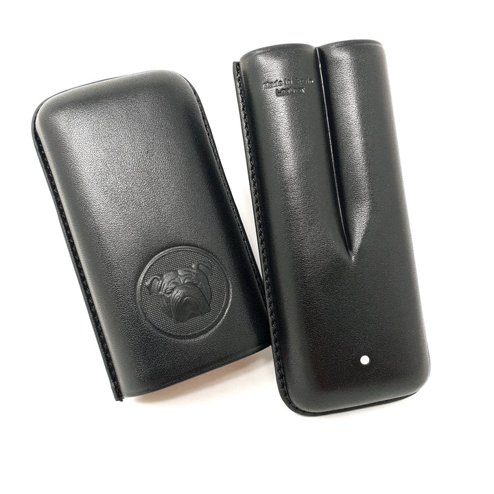 Alfred Dunhill white Spot, cigar cases, cigars accesories, premium quality leather case. Alfred Dunhill Bulldog 2 Finger Robusto Black Cigar Case