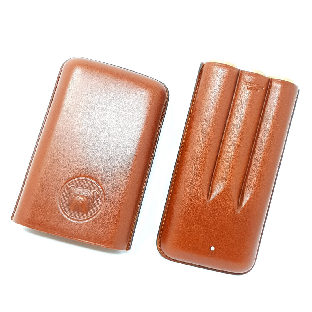 Alfred Dunhill Bulldog 3 Finger Corona Brown Cigar Case