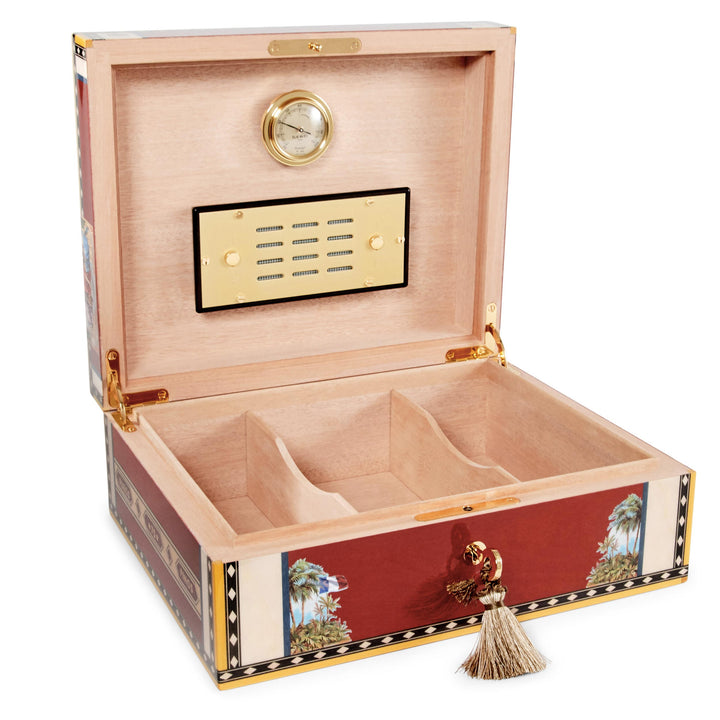 Elie Bleu Wooden Humidor "Alba" Red Sycamore - (75 Cigars), cigar accessories, cigar humidor, humidor online
