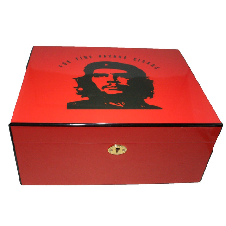Gloss Red Che Humidor 50 , cigar humidor, cigar accesories, cheap humidors