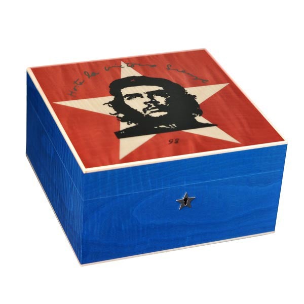 Elie Bleu Wooden Humidor "Che Star" Dyed Sycamore - (75 Cigars), cigar accessories, Elie Bleu humidor, humidor online, cigar humidor