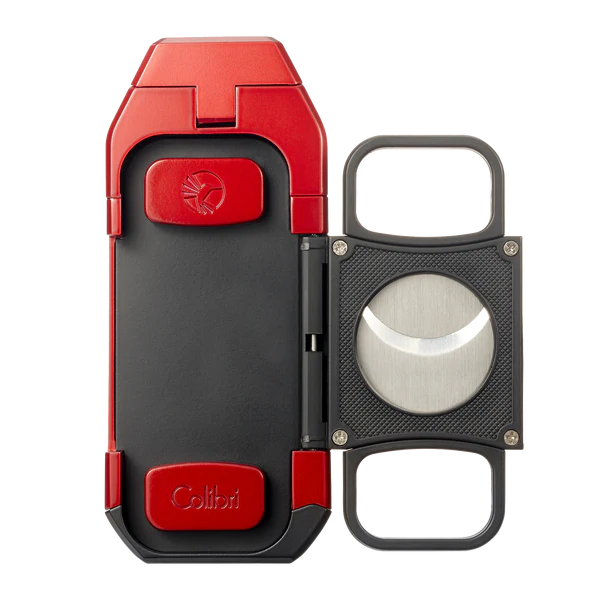 Colibri Boss III Red &amp; Black Triple Jet Lighter &amp; Cutter