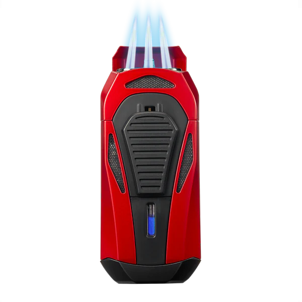 Colibri Boss III Red &amp; Black Triple Jet Lighter &amp; Cutter