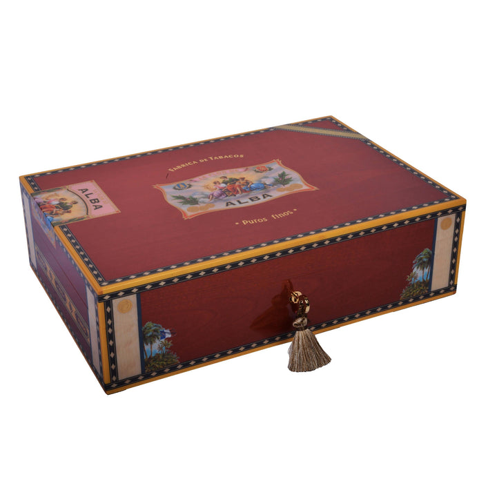 Elie Bleu Wooden Cigar Humidor "Alba" Red Sycamore (110 Cigars)