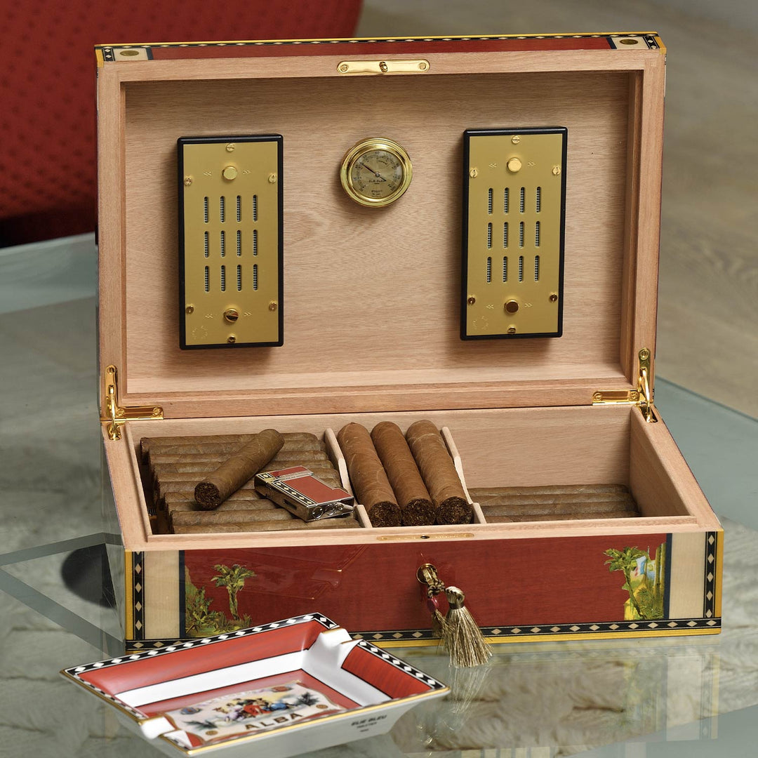 Elie Bleu Wooden Cigar Humidor "Alba" Red Sycamore (110 Cigars)