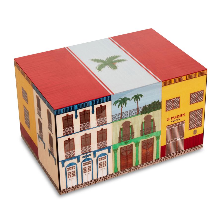 Elie Bleu Wooden Cigar Humidor "Casa Cubana" Sycamore (75 Cigars)