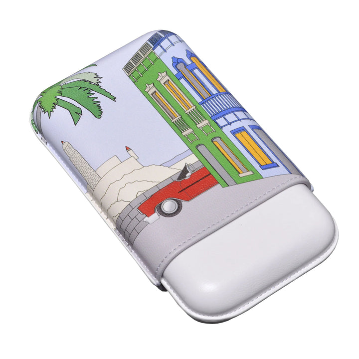 Elie Bleu Casa Cubana No.2 Leather Cigar Case (3 Cigars)