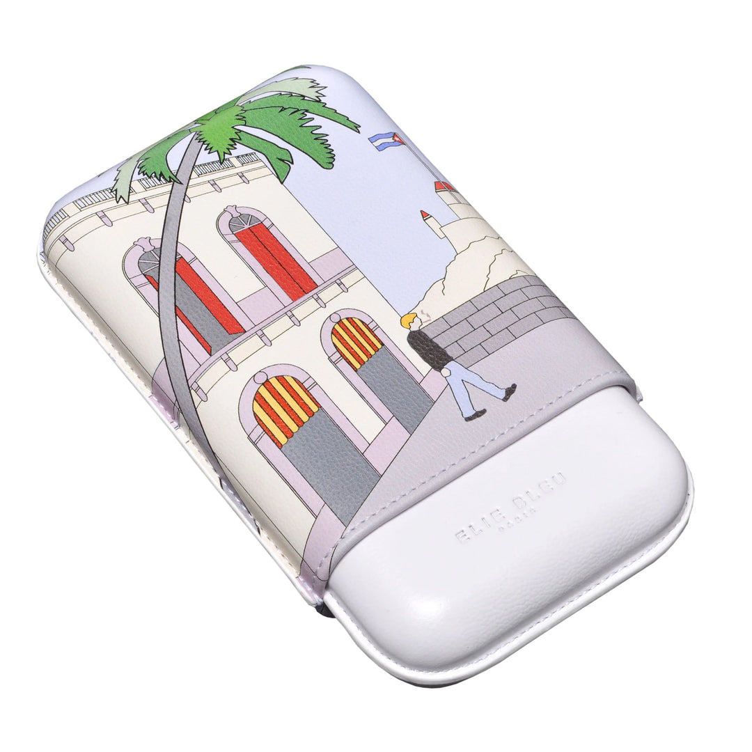 Elie Bleu Casa Cubana No.2 Leather Cigar Case (3 Cigars)
