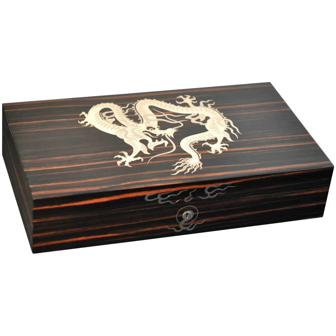 Elie Bleu Wooden Cigar Humidor Dragon Macassar Ebony-110 Cigars