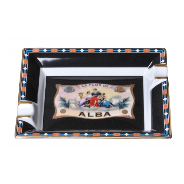 Elie Bleu Porcelain Ashtray "Alba" Black, cigar ashtrays, cigar accesories