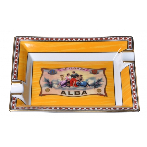 Elie Bleu Porcelain Ashtray "Alba" Yellow, cigar ashtrays, cigar accesories, Elie Bleu