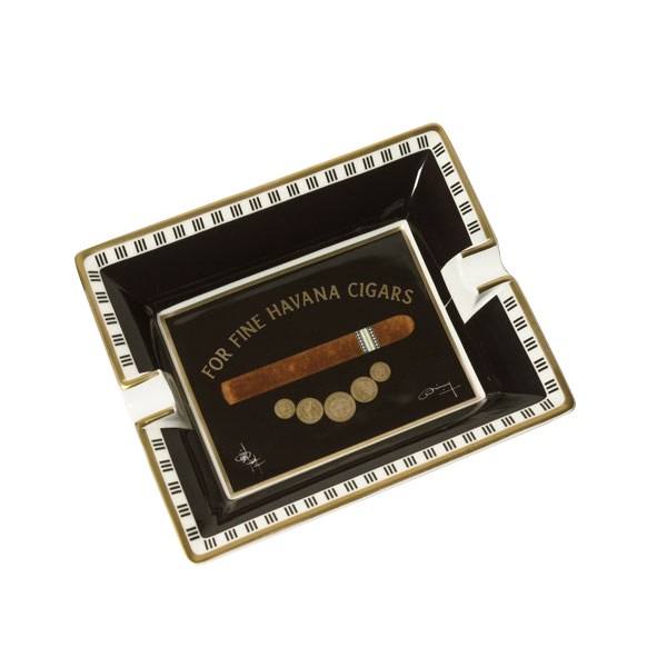 Elie Bleu Porcelain Ashtray "Medals" Black, cigar ashtray, cigar accesories