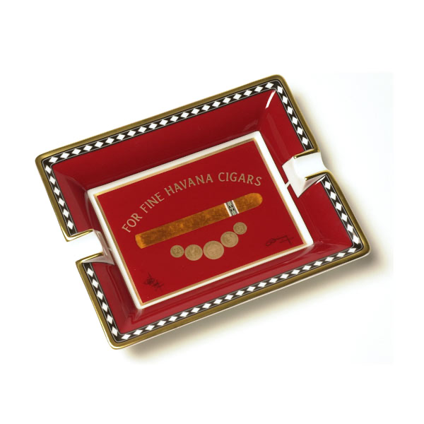 Elie Bleu Porcelain Ashtray "Medals" Red, cigar ashtray, cigar accesories, Elie Bleu