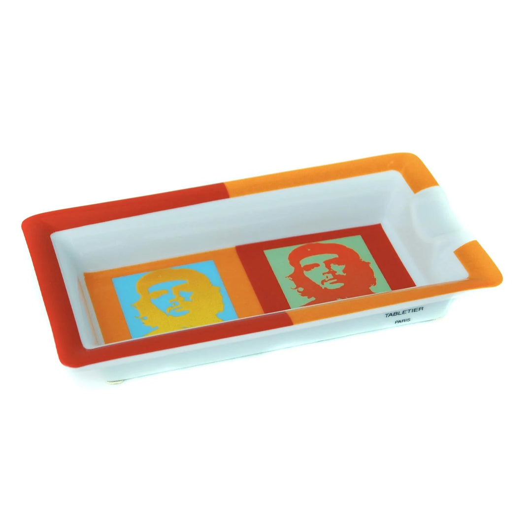 Elie Bleu Porcelain Cigar Ashtray Che Pop Art Orange-Red