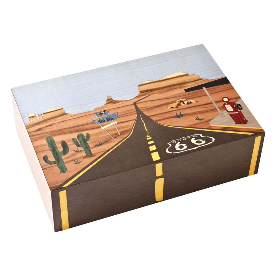 Elie Bleu Wooden Cigar Humidor "Route 66" (110 cigars)