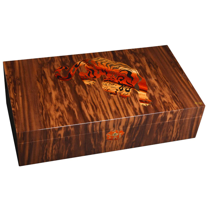 Elie Bleu Cigar Humidor Tiger Walnut Flamed-250 Cigars