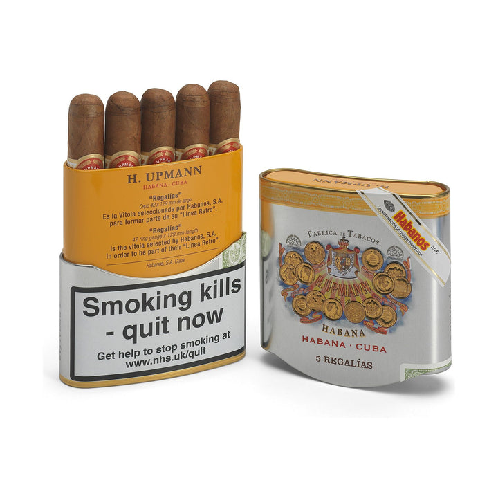 H. Upmann Regalias, cuban cigars, hand made cigars, tin of 5