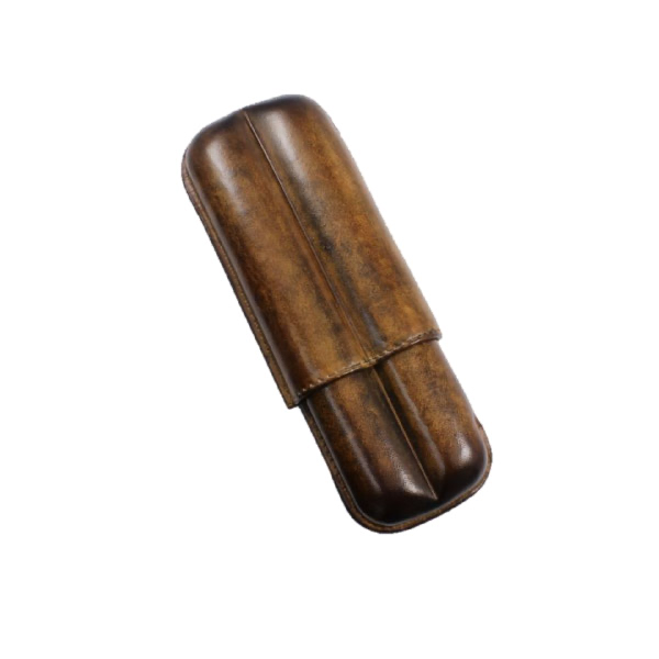 Elie Bleu Leather Cigar Case Havana Patina (2 Cigars)