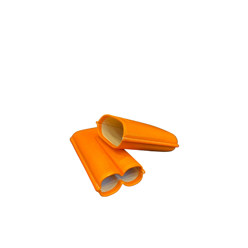 Jemar Leather Cigar Case 2 Fingers Orange