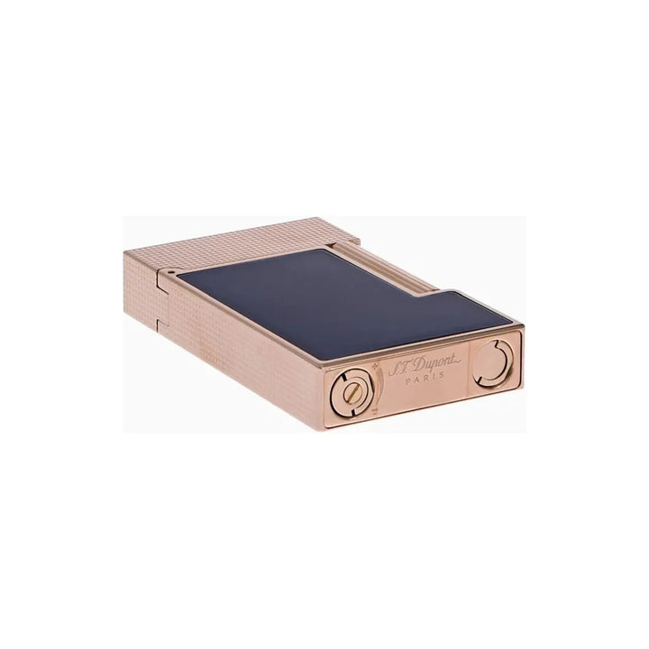 S.T Dupont Ligne 2 Lighter Microdiamond Head Rose Gold and Blue Lacquer