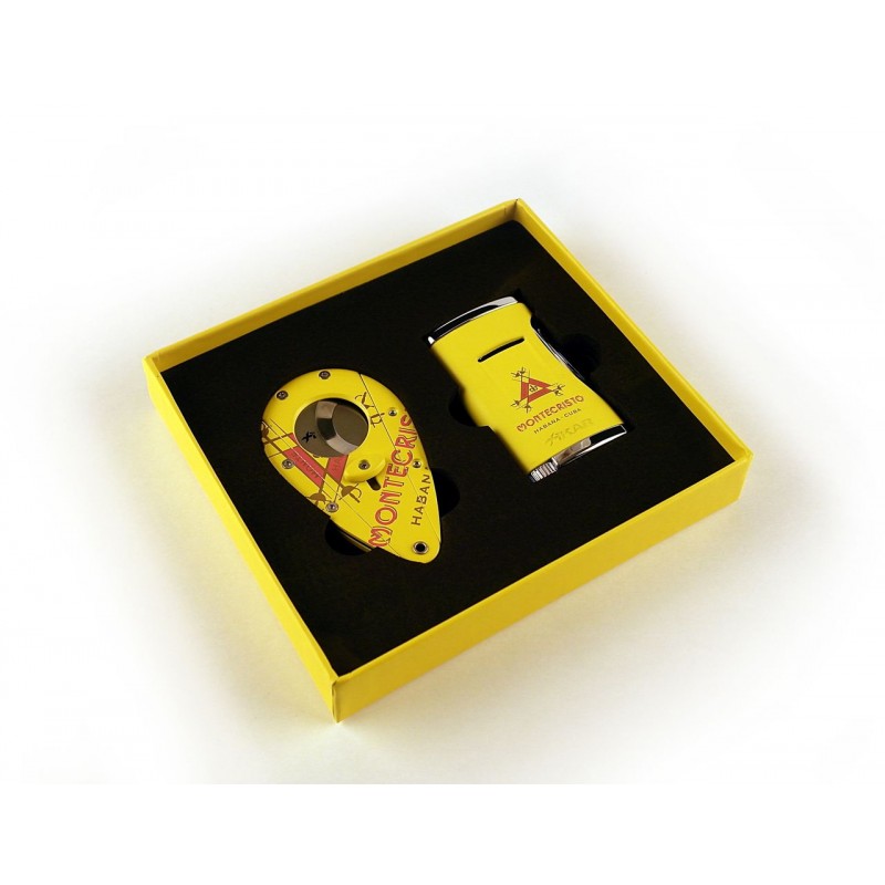 Xikar Montecristo Cigar Cutter and Lighter Yellow