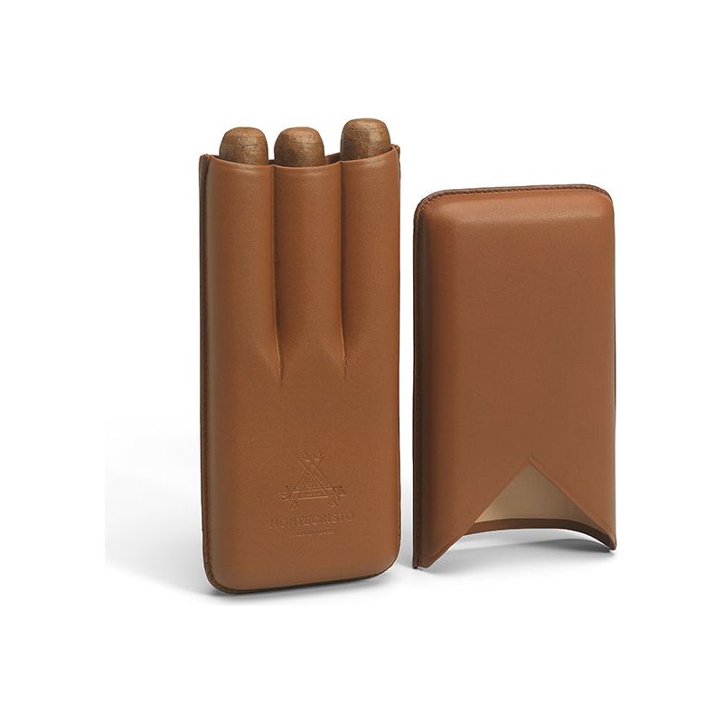 Montecristo Leather Cigar Case with 3 Edmundo Cigars