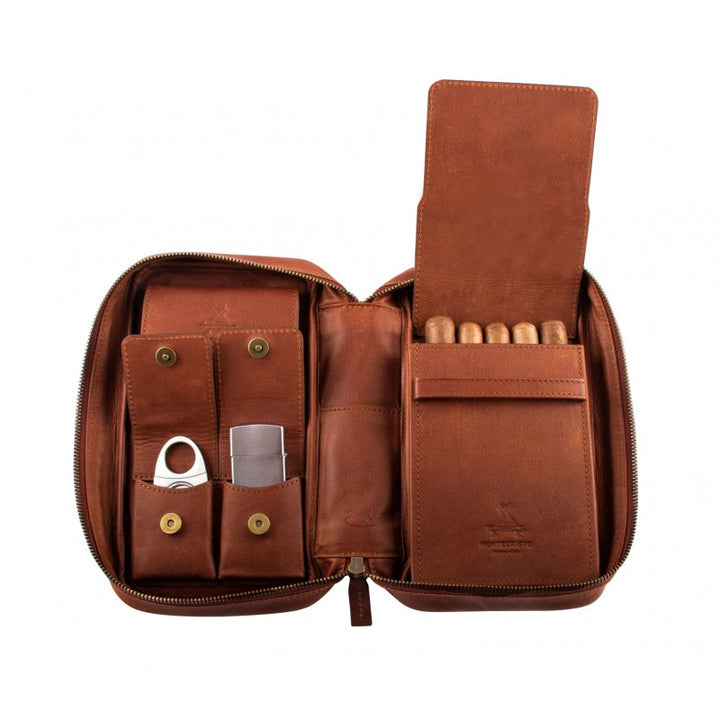 Montecristo Leather Travel Humidor-5 Cigars