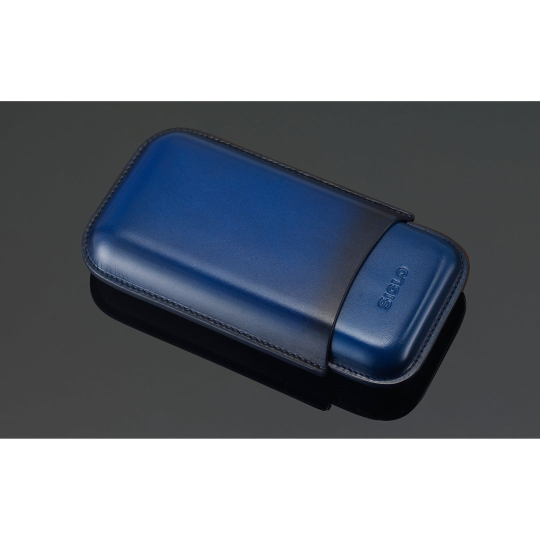PCC Siglo Patina Cigar Case Blue 3 Fingers
