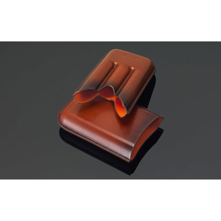 PCC Siglo Patina Cigar Case Brown 3 Fingers