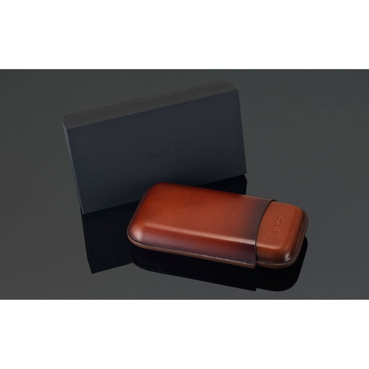 PCC Siglo Patina Cigar Case Brown 3 Fingers