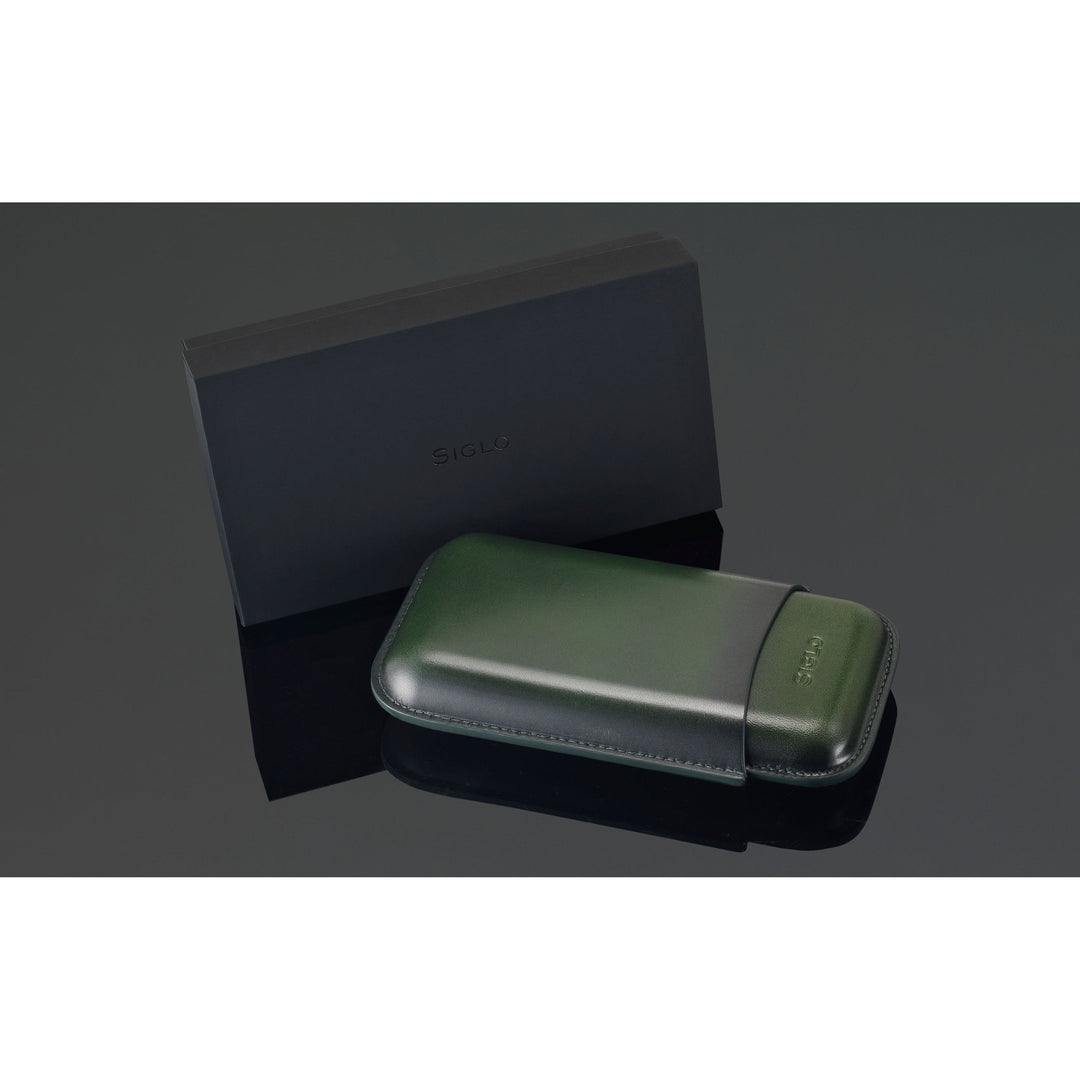 PCC Siglo Patina Cigar Case Green 3 Fingers