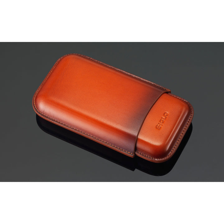 PCC Siglo Patina Cigar Case Orange 3 Fingers