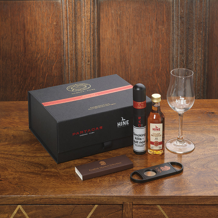 Partagas Serie E No.2 with Hine Cigar Reserva XO Cognac Gift Set