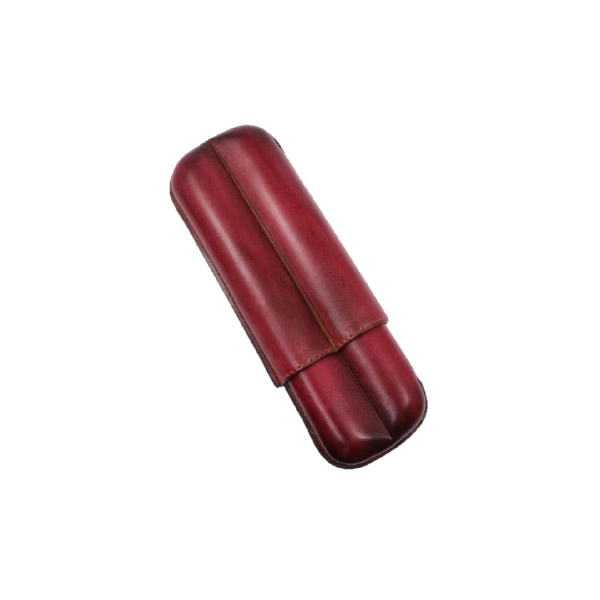 Elie Bleu Leather Cigar Case Plum Patina (2 Cigars)