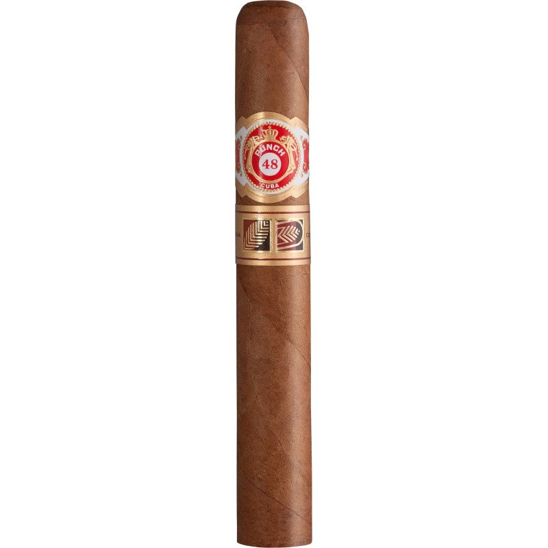 Punch 48 La Casa Del Habano Cigar has a unique vitola, presented in varnished boxes of 10. Woody, floral &amp; Hazelnut tones, a great Cuban cigar to smoke. Single Stick