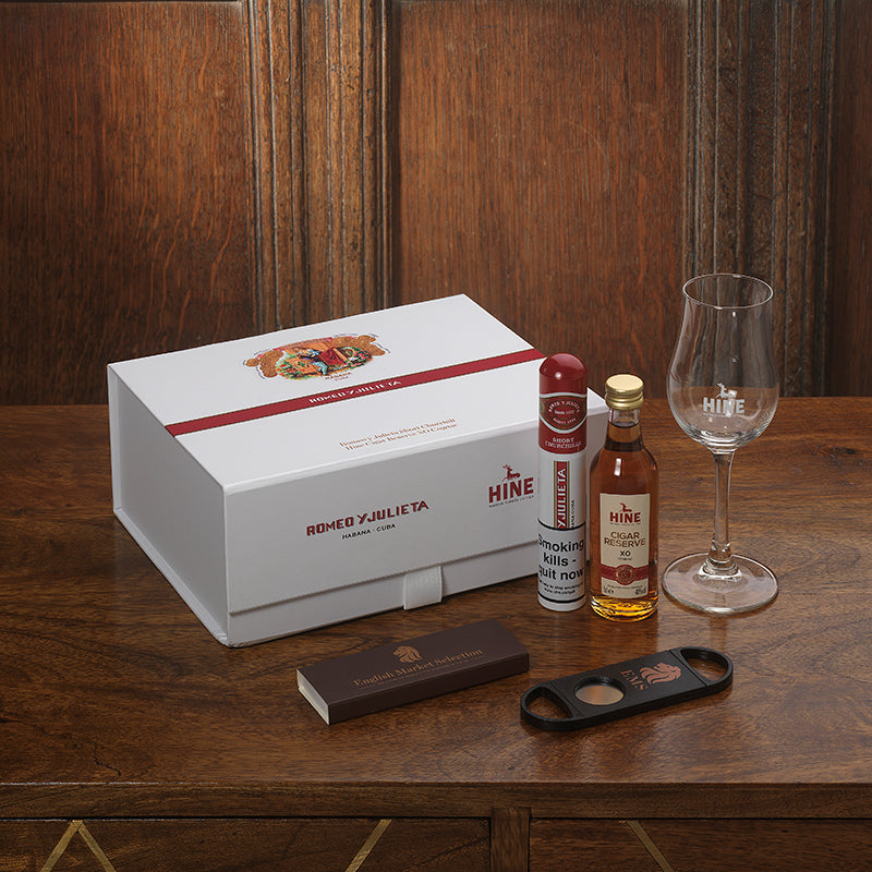 Romeo y Julieta Short Churchill and Hine Cigar Reserve XO Cognac Gift Box