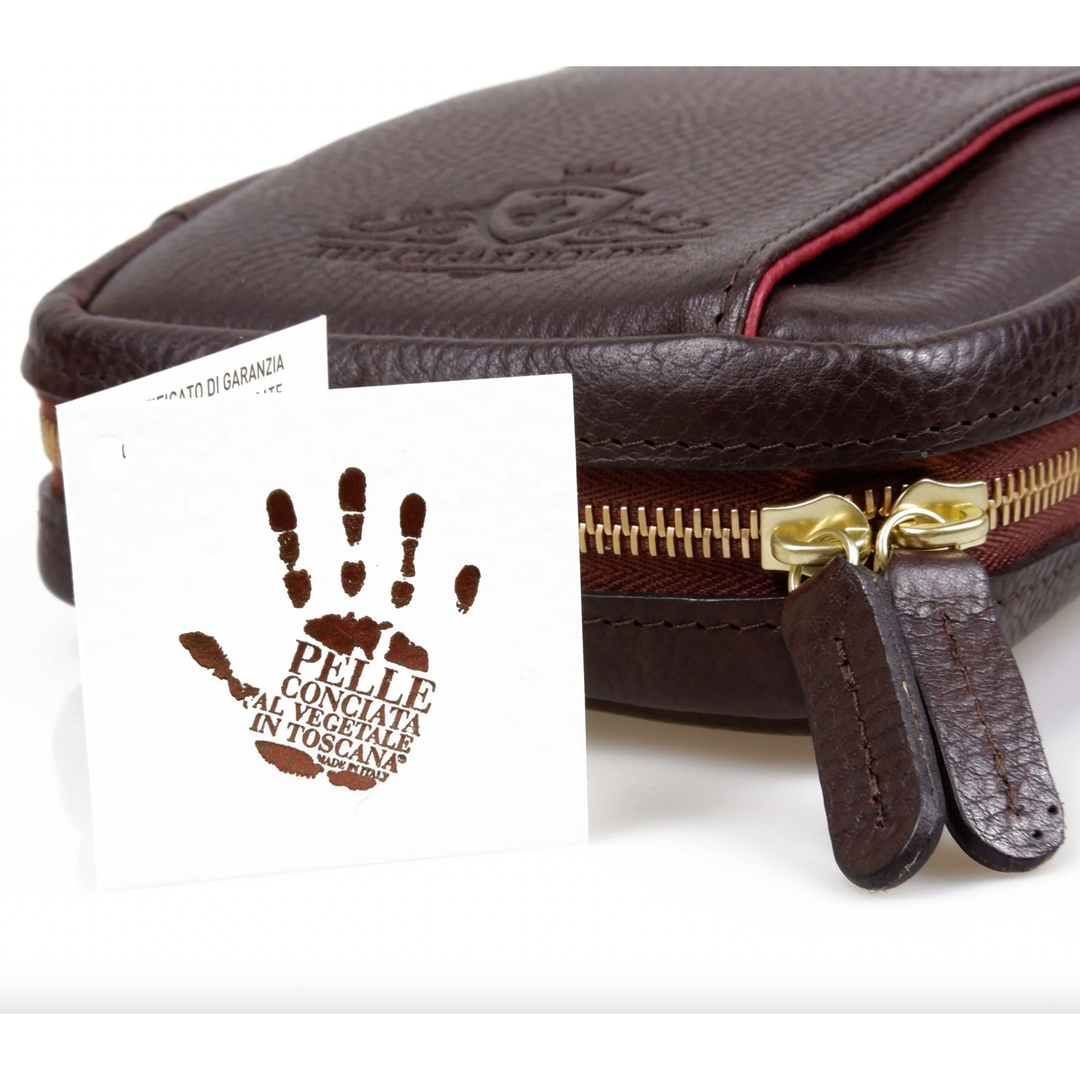 The Cigar Holder Cigar Travel Case Brown &amp; Burgundy Leather