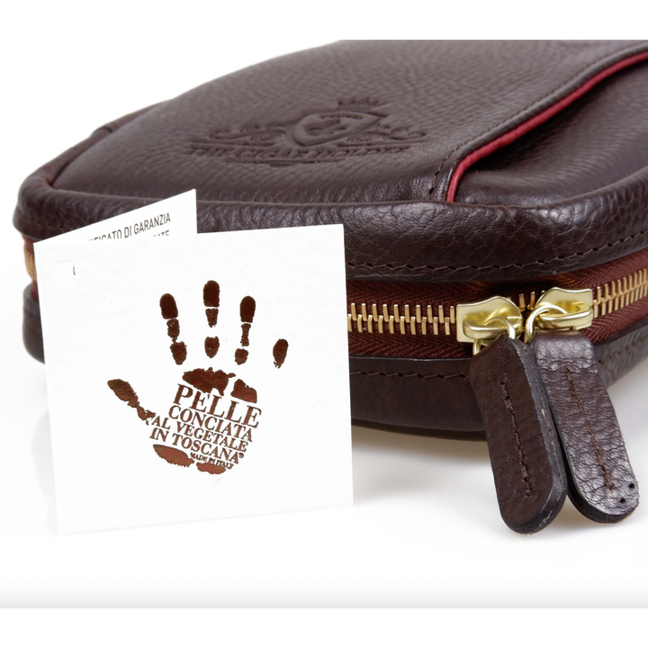 The Cigar Holder Cigar Travel Case Brown &amp; Burgundy Leather