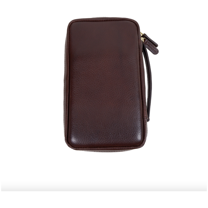 The Cigar Holder Cigar Travel Case Brown &amp; Burgundy Leather
