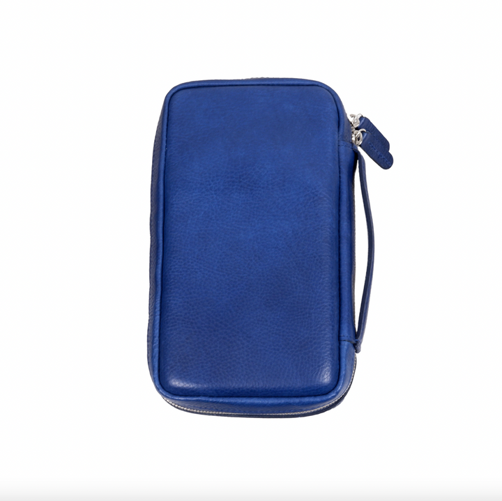 The Cigar Holder Cigar Travel Case Blue &amp; Black Leather