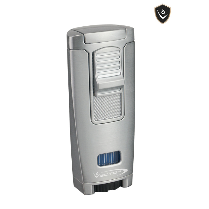 Vector Lighter Apex Triple Jet Flame Chrome Satin