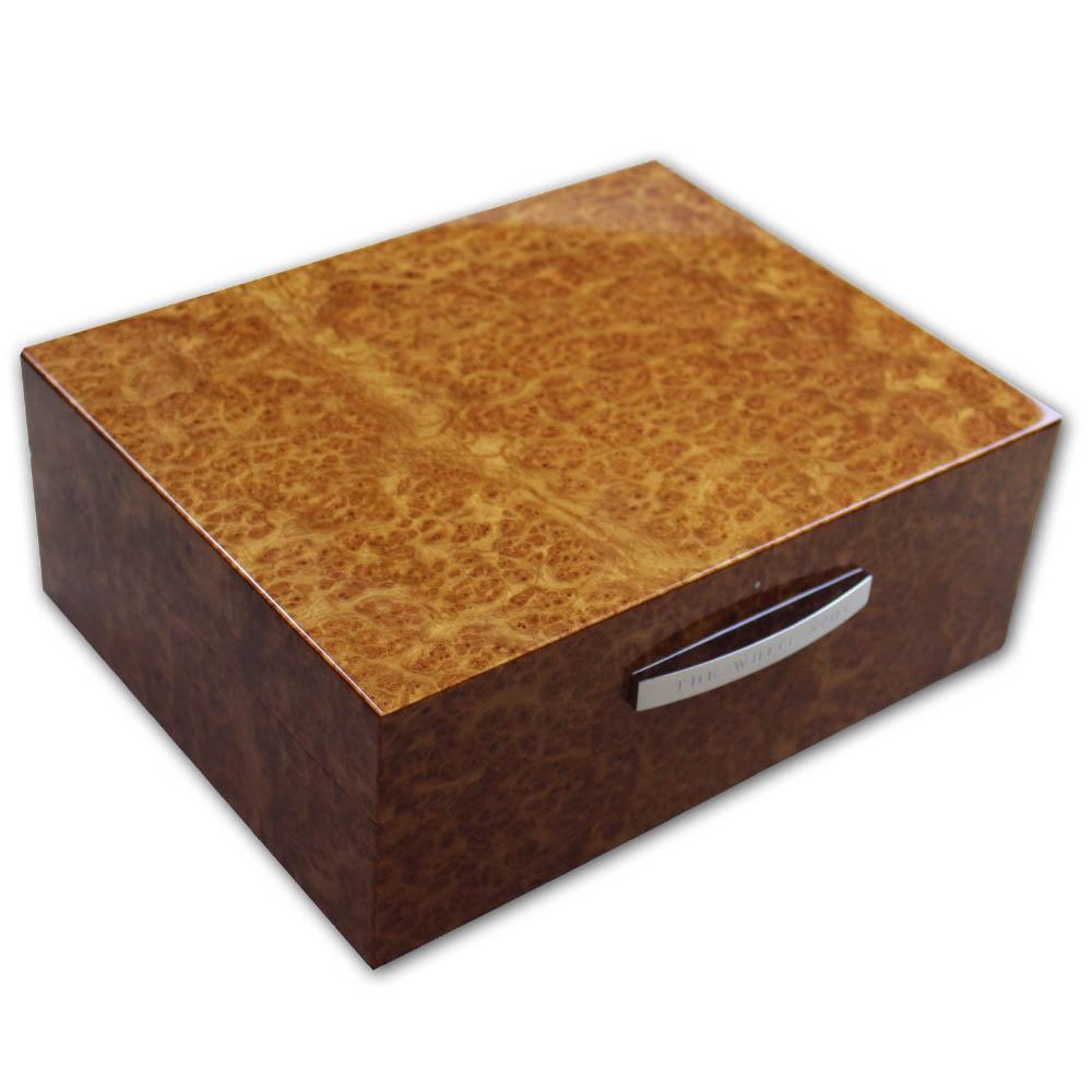 Dunhill White Spot Humidor - Amboyna Burl (50 Cigars), cigar accesories